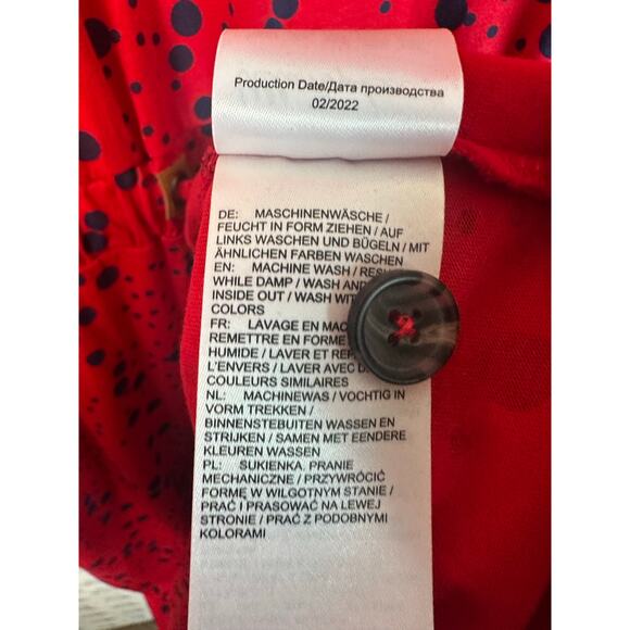 Ulla Popken polkadot Tshirt dress red & blue drawstring waist pockets plus size - Picture 8 of 13